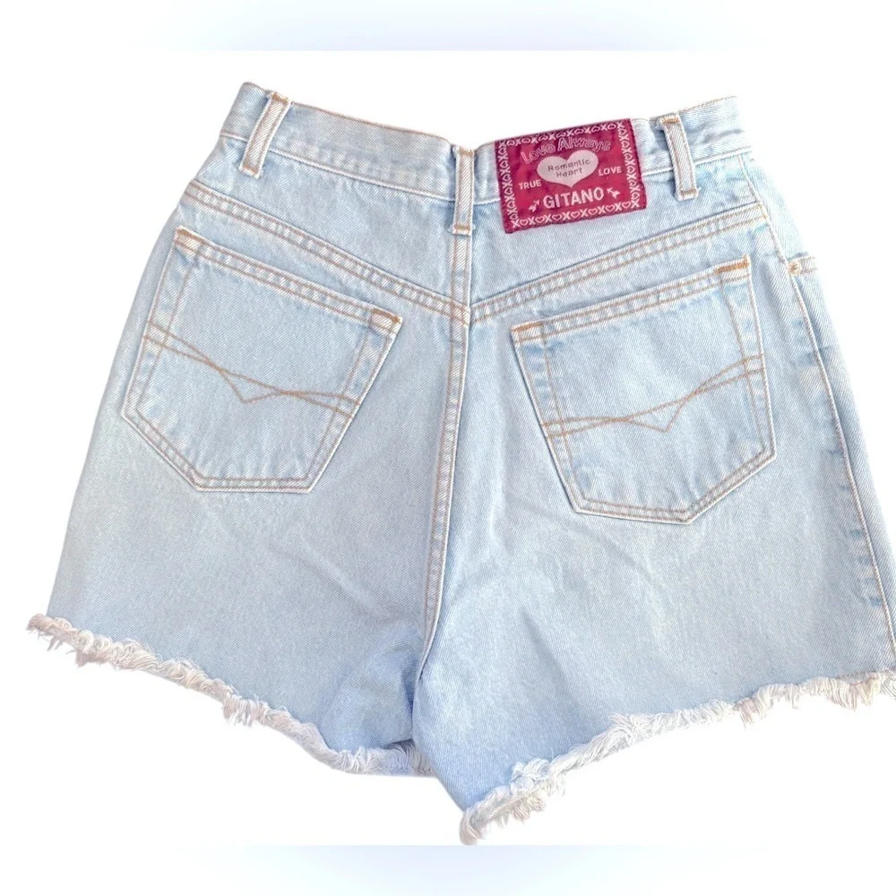 Gitano women’s vintage denim cutoff shorts. No size tag but 24” waist